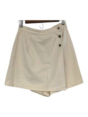 VINTAGE DENIM REPUBLIC HIGH WAISTED DENIM SKORTS CREAM SIZE 11/12 MADE IN USA